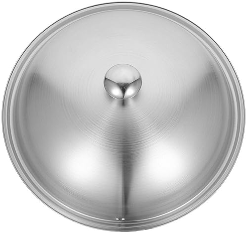 Luxshiny Wok Lid Stainless Steel Universal Lid for Pots Pans Skillets 32cm Replacement Frying Pan and Cast Iron Skillet Metal Dome Cover Cookware s for Kitchen