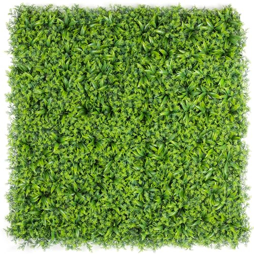 CHRISTOW Garden Foliage Artificial Living Wall Panels, 1m x 1m | 4 Panels, Each Measuring 50cm x 50cm, Privacy Screening for Fences & Walls, Indoor & Outdoor Use, Waterproof & UV Protected