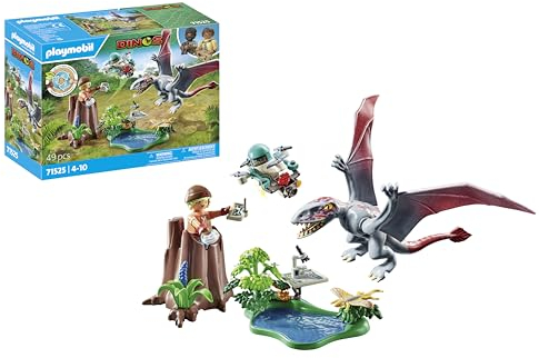 PLAYMOBIL Dinos 71525 Beobachtungsstation für Dimorphodon, inklusive Drohne mit Kamera sowie weiteren spannendes Accessoires, nachhaltiges Spielzeug für Kinder ab 4 Jahren