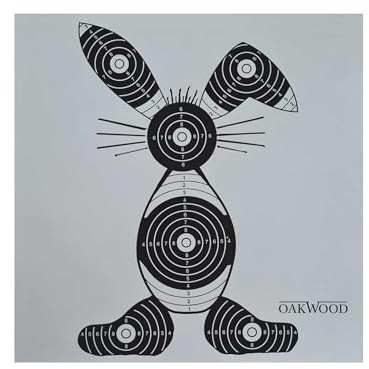 OAKWOOD Zielscheiben 14x14 oder 17x17 | Verschiedene Motive | Luftgewehr Pistole Softair Airsoft CO2 Schießscheibe für Kugelfang 50/100/150 Stück