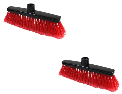 Keroppa, Cepillo Universal, Pack 2 Uds, Escoba para Barrer, Cepillo para Limpieza del Hogar, Filamentos Sintéticos, Suave, para Recoger Polvo y Pelusa, Rojo