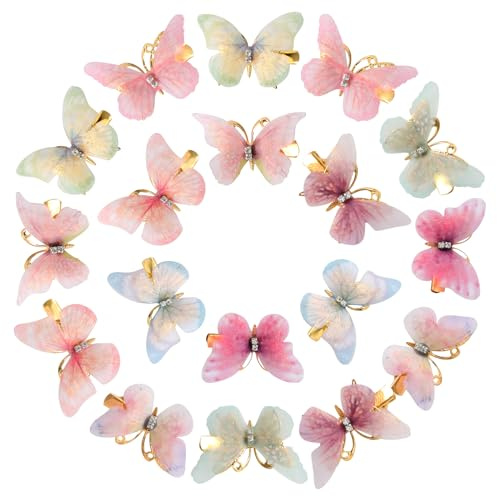 18 Stück Schmetterling Haarspangen Mädchen, kinder Haarschmuck Mädchen, Haarspange kinder, Haar Accessoires für Kinder, Schmetterling Haarklammer Klein (Rosa)