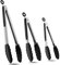 Sonhomay 3 pinze da cucina in acciaio inox, resistenti al calore, con punte in silicone, per grigliare, barbecue, buffet, insalata