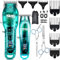 Dsp® coupe - cheveux pour hommes, kit tondeuse ensemble professionnel de coiffeur pour la Coupe des cheveux et de la barbe, tondeuse à barbe à pas zéro avec affichage LED (bleu)