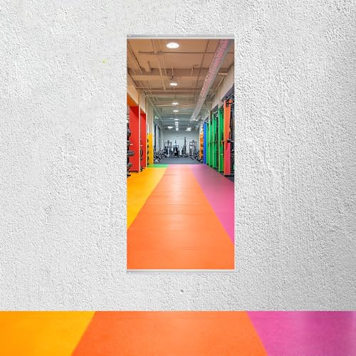 BOOLUU 1 PCS 56 x 16 Inch Home Gym Mirrors, Tempered Glass Wall Mounted Long Workout Mirror for Garage, Dance Studio Decoration, Oversized Frameless