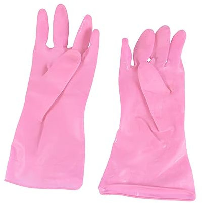 minkissy 3pairs Dishwashing Gloves Kitchen Cleaning Gloves Non-slip for Hand Wash Food Handling Home Use Random Color