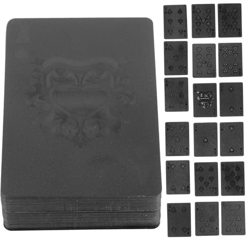 TOYANDONA 1packung wasserdichte Schwarze Pokerkarten Mit Skull-Muster Zubehör Für Spieleabende Partys Und Familienfeiern Leicht Und Tragbar Für Jede Gelegenheit