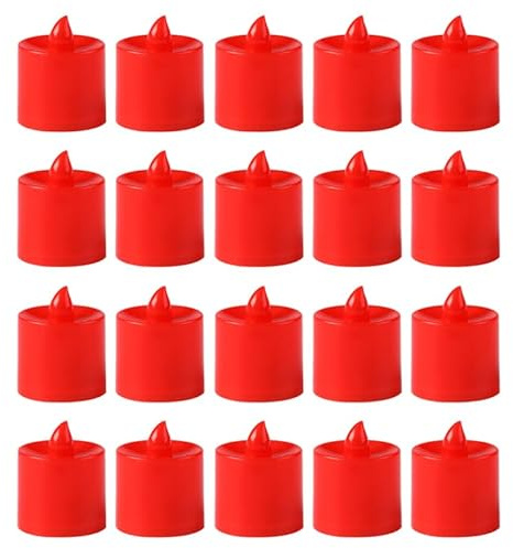 BESTOYARD 20pièces Bougies Led Flameless Décoratives Pour Bouddhisme Bougies De Fête Et Décoration De Mariage Ronde Et Scintillante