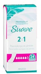 Protegeslip y compresa 2 en 1 Suave Caja 24 ud.