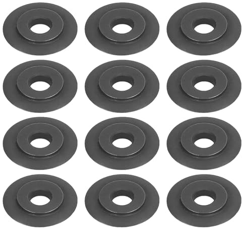 12 Stück Manganstahl Ersatzschneidräder für Rohrabschneider, für Messing Aluminium Edelstahl kunststoffrohre Wellrohre Vielseitige Ersatzklingen für Rohrschneider, 18x3x5mm Präzise Klingen