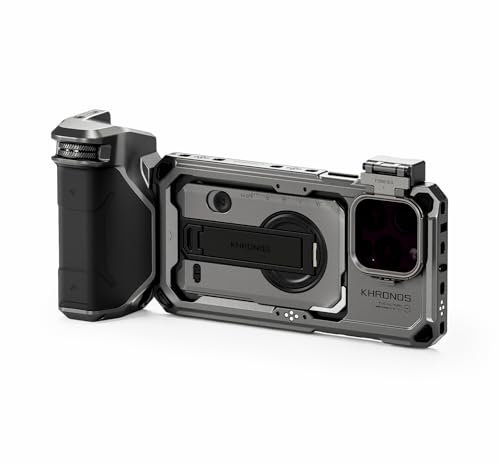 Tilta Khronos - Jaula para teléfono compatible con iPhone 16 Pro Max con mango Focus PD, bandeja de filtro de liberación rápida y kit de mano de filtro magnético FSND, gris espacial TK-IP16-PMA-SG