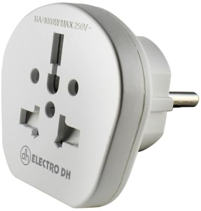 Adaptador Universal de Viaje Blanco - Entrada para múltiples países, Compacto y Ligero, Ideal para viajeros frecuentes y Dispositivos electrónicos.