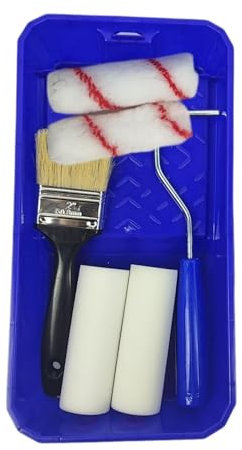 XPJYUA Paint Roller Brush Paint Roller Brush Set Interior Paint Brush Flooring Roller Sturdy Portable for Office Door Ceiling Household Painting Supplies