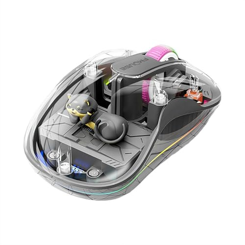 Mouse wireless Bluetooth integrato con mouse magnetico completamente trasparente di tipo C, ricaricabile, senza rumore, portatile, senza fili, per PC, computer, notebook (grigio/verde/arancione/tè al