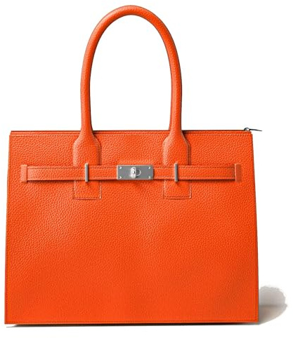 KMISSO Damen Handtasche Echtleder Made in Italy – elegante Leder Schultertasche mit Umhängegurt, italienische Damentasche 31x24x12 cm