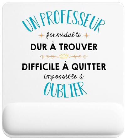 Planetee Tapis de Souris Un Professeur Formidable Blanc | Accessoire Bureau Ergonomique - Idéal pour Anniversaire, Collègue, Secret Santa Noël, Fête des Pères et Fête des Mères