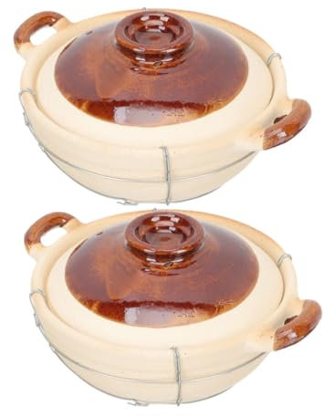 iplusmile Cacerola De Barro Con Asa Única 0,5l Persona, Material Resistente Al Calor, Olla De Barro Para Arroz y Guisos, Utensilio De Cocina Versátil Para Uso Doméstico