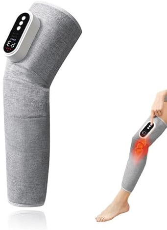 Beinmassagegerät, 1800mAh Bein Airbag Massagegerät mit LCD-Display, Massagegerät mit 3 Intensitäten, 3 Massagemodi und 3 Heiztemperaturmodi für Oberschenkel, Waden, Knie (Einheitsgröße, stück, 1)
