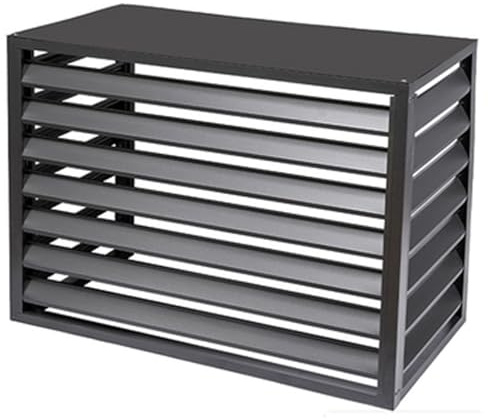 Air Conditioner Fence Privacy Aluminum Alloy Outdoor Unit Air Conditioner Cover Trash Can Decorative Slat Fence Louver Grid Cover for Outdoor Swimming Pool Equ