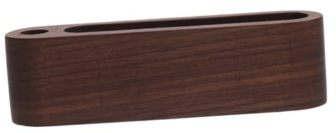 HIAKDOFT Visitenkartenhalter aus Holz mit Stiftehalter Eleganter Business Card Storage Organizer für Schreibtisch Praktischer Kartenhalter aus Walnussholz Stilvolle Aufbewahrungsbox für