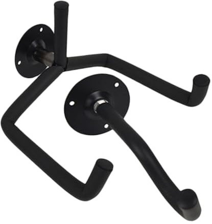 SUPVOX Soporte de Pared para Guitarra y Ukulele Negro Montaje Horizontal con Tornillos Gancho Resistente para Instrumentos de Cuerda Fácil Instalación y de Espacio