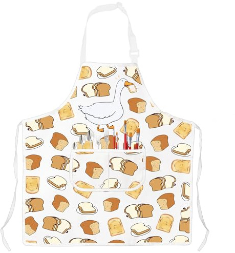AKTAP Regali di anatra per gli amanti delle anatre grembiule anatra con pane grembiuli da cucina anatra amante degli animali regali panettiere pasticcere chef tasche bavaglini