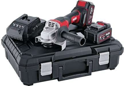 Flex L 125 18.0-EC LD/5.0 Smerigliatrice Angolare a Batteria 18 V Disco 125 mm Brushless Set con 2 Batterie 5 Ah Tecnologia Anti Kickback EMS Valigetta (534329)