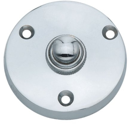 EuroArt Victorian Round Door Bell Push Press Button 52mm – Traditional Surface Mounted Entrance Doorbell (Satin Chrome)