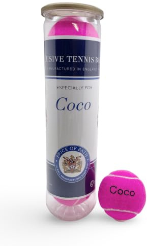 Price of Bath 4 Personalisierte Tennisbälle in Tube inkl. Wunschtext (10 Farben) | Individuellen Text aufdrucken! | Hergestellt in Großbritannien | Einzigartige Geschenkidee