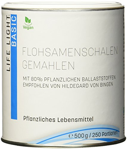 Life Light Handels LIGHT - Flohsamenschalen gemahlen (mit 80% pflanzlichen Ballaststoffen, 500 g), 20174