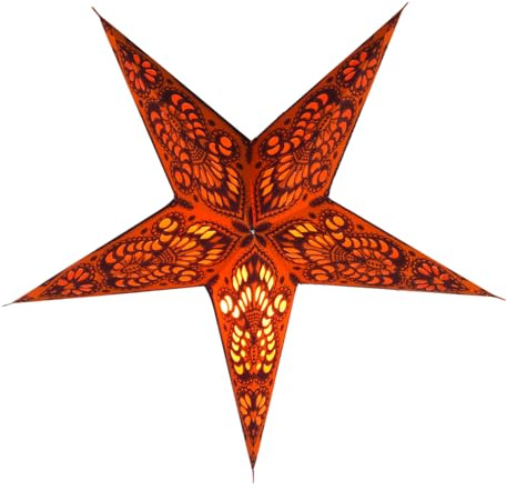 GURU SHOP Faltbarer Advents Leucht Papierstern, Weihnachtsstern 40 cm - Menor Small Orange