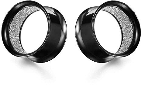 COOEAR Mejora los medidores de Orejas de Carne Túneles y Tapones de Ojales Camillas de Doble Acampanado Pendientes expansores de 6mm a 25mm.
