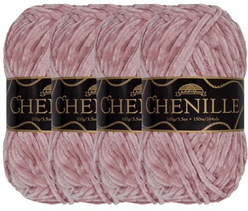 JubileeGarn Chenille-garn – kamgarn – 100 g/nystan (4 nystan, 106 baletttofflor)