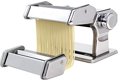 LTLCLZ Machine À Pâtes avec 2 Lames Coupe 7 Réglages D'épaisseur Nouilles À La Machine Pâtes Fraîches Manuelles en Acier Inoxydable Faisant Le Rouleau De Pâte De Machine