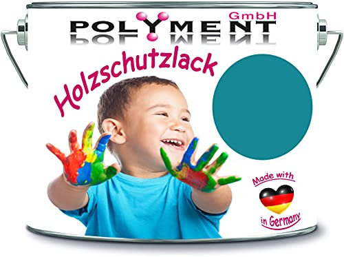 Holzschutzlack Holzlack Holzlasur wetterbeständiger Langzeitschutz Wetterschutzfarbe Holzschutzfarbe RAL 5018 Türkisblau // Polyment GmbH