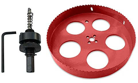 TUNEZ® Lochsäge M42 Bi-Metall Lochschneider Set mit Sechskant Dorn und Zentrierung Metallbohrer Lochsäge Kit für Holz Metall Gipskarton Eisenblech Rohr Kunststoff (210 MM)