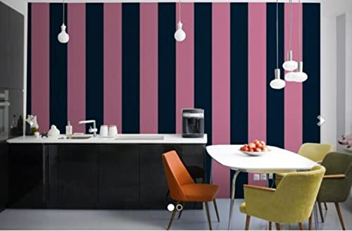 FLOOTS Custom Murals Korridore Küche Hintergrundbild Rosa Und Blaue Streifen Tapete Stoff-350Cmx245Cm