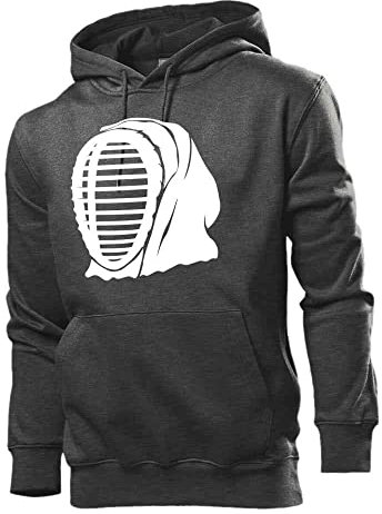 Kendo Men Männer Hoodie Sweatshirt Dunkel Grau meliert L