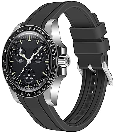 Juntan 20mm 22mm Curved Ends Silicone Watch Strap Universal Soft Rubber Sport Replacement Watch Straps for Moonswatch Multiple Colors Watch Bands Men Women