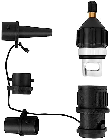 CTDMJ uppblåsbar båt, ventiladapter, SUP-ventiladapter, pumpadapter, med 4 stycken gasmunstycke, gasmunstycke, för gummibåt, uppblåsbar säng, kanot, padddelbräda