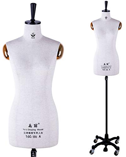 GGZONE Nähschaufensterpuppen Weibliche Schneiderpuppen, Weiße Damen Dummy-Schneidereien Modestudenten Mannequin-Display-Büste mit Rädern (Color : White, Size : S-Model 82) Beautiful Scenery