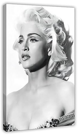 Madonna Musikposter 1 (1) Leinwand Poster Wandkunst Dekor Druck Bild Gemälde für Wohnzimmer Schlafzimmer Dekoration Rahmenstil 60 x 90 cm