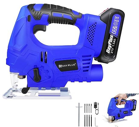 Professional Jigsaw: Brushless & Cordless | 4 Orbital Speed Cutting Mode, LED Work Light, 800W 3000spm, 100mm Cutting Depth; for DIY Home Improvement, Wood & Metal Working, Plastic Fabrication