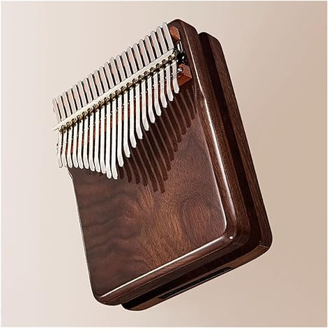 Schwarzes Walnuss-Kalimba Mit 21 Tasten, Tragbares Professionelles Fingerklavier Mit Zubehör Kalimba Musikinstrument