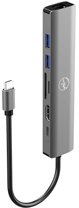 Mobility Lab - Hub Adaptador USB-C 7 en 1 100 W - Puerto HDMI, 1 Puerto USB-C, 2 Puertos USB 3.0, Ethernet, Lector de Tarjetas SD y Micro SD - Transferencia rápida de Datos y HDMI 4K - para macOS y