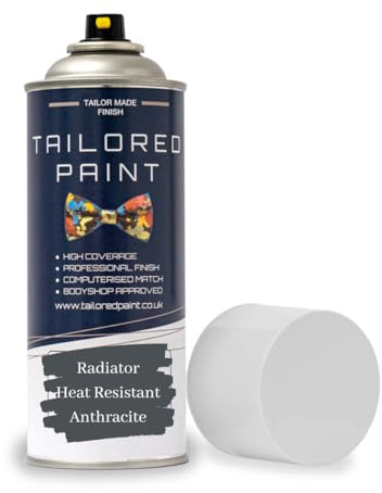 Tailored Paint Premium Radiator Aerosol Spray Paint Heat Resistant To 100ºC - Quick Air Dry No Primer Needed (Matt, Anthracite)
