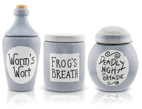 Silver Buffalo Disney The Nightmare Before Christmas Sally's Mini tarros de almacenamiento de 3 piezas
