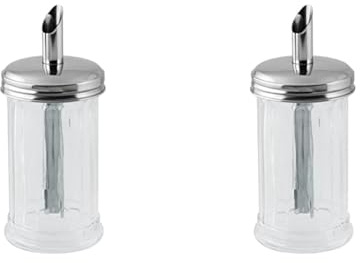 Fackelmann Dosificador Azúcar Bistro, 7,5x17cm 350ml. Vidrio y acero inoxidable 1 ud. (Paquete de 2)