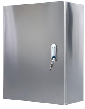 RIYIFANRONG111 Elektrogehäuse Aus Metall, Wetterfester Elektrischer Abschließbarer Anschlusskasten, Edelstahl, Silber, Wasserdicht, Für Innen- und Außenbereich