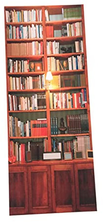 FUNOMOCYA Türaufkleber selbstklebende türfolie türtapeten türblende bedruckte Wandaufkleber Retro-Aufkleber Bücherregal Tür Wandbild Jahrgang Wandgemälde Wandtattoos tür aufkleber 3d